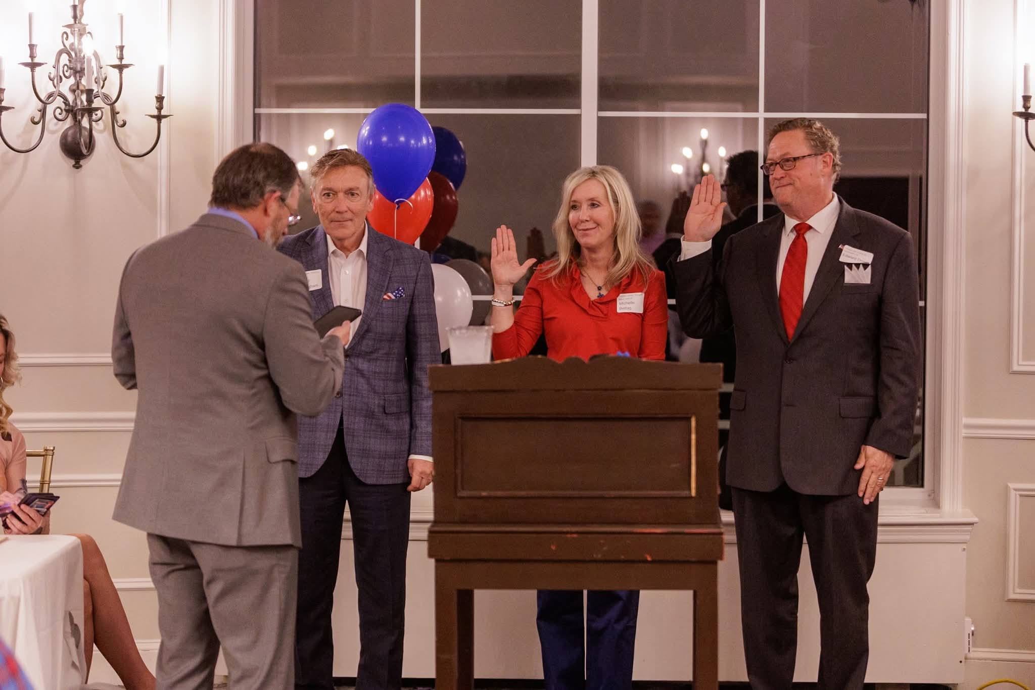 Kane GOP officers being sworn in at a Republican event